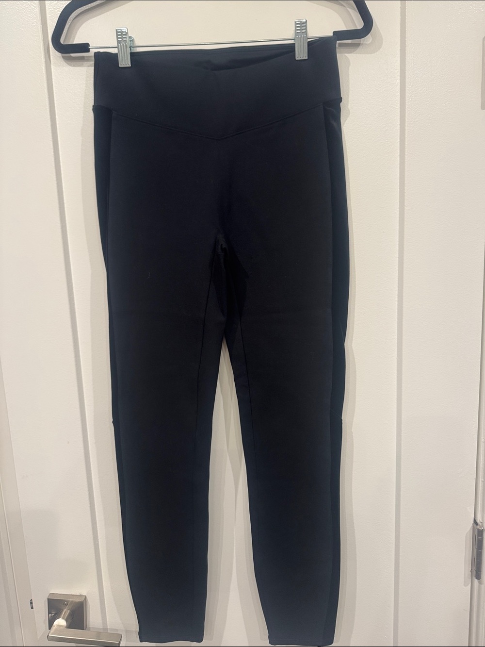 Spanx Black Leggings with velvet side trim